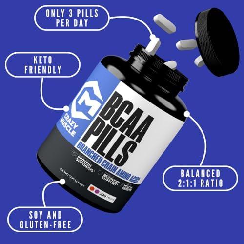 3000mg BCAA Pills | 2:1:1 Branched-Chain Amino Acids, 240 Tablets - Image 2