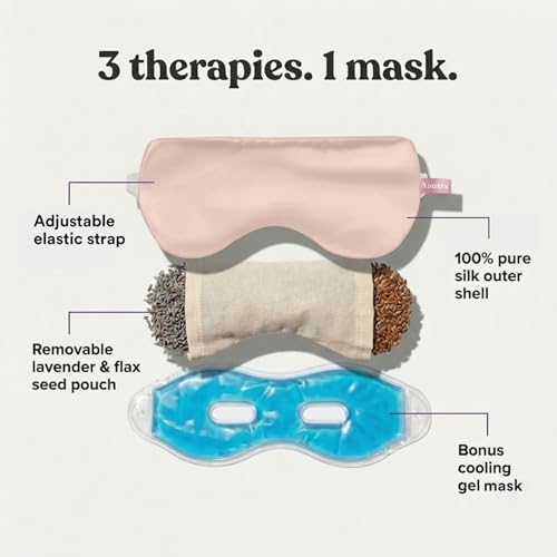 ASUTRA Silk Eye Pillow for Sleep, Light Pink - Filled w/Lavender (One Size) - Image 3