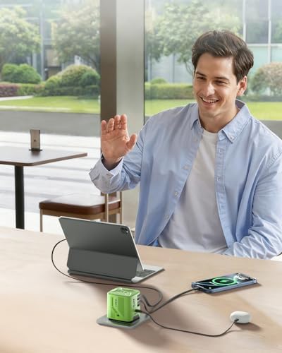 W & O 60W Gan Fast Charger Wall Plug, Built-in Retractable USB-C & L Cables - Image 6