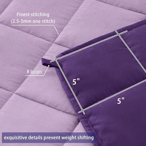 yescool Weighted Blanket for Adults (30 lbs, 88” x 104”, Purple) Cooling Heavy Blanket for Sleeping Perfect for 290-310 lbs, King Size Breathable Blanket with Premium Glass Bead - Image 6