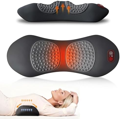 3-in-1 Electric Lumbar Support Pillow, Triple Fusion Back Massager with Heat & Massage & Traction, Back Massager for Pain Relief Deep Tissue, Designed for Daily Back Relaxation and Spine Support by Unknown