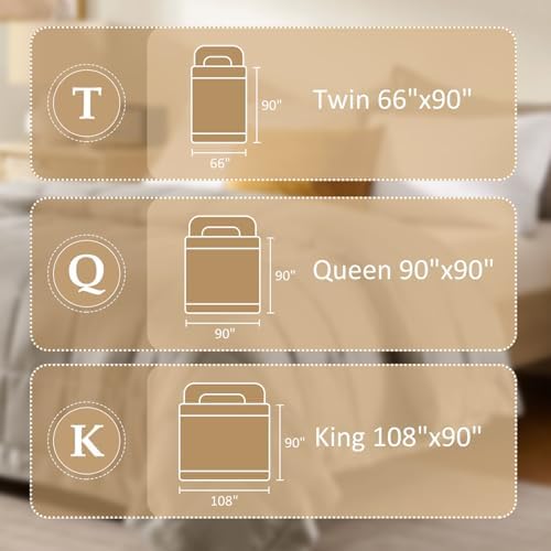 downluxe King Size Blanket with Satin Trim, Lightweight Down Alternative King Blanket for All Season, Machine Washable (Sand, 108 x 90 Inch) - Image 6