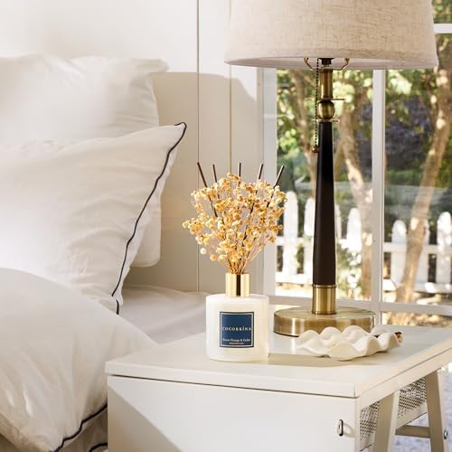 COCORRÍNA Reed Diffuser - Sweet Orange & Cedar 6.7 Fl.oz Reed Diffuser Set with Sticks & Preserved Baby's Breath, Reed Diffuser for Home Bathroom Shelf Decor - Image 5