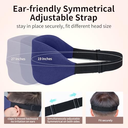 NEWVANGA Sleep Mask for Back and Side Sleeper, Travel Eye Cover, Blue - Image 4