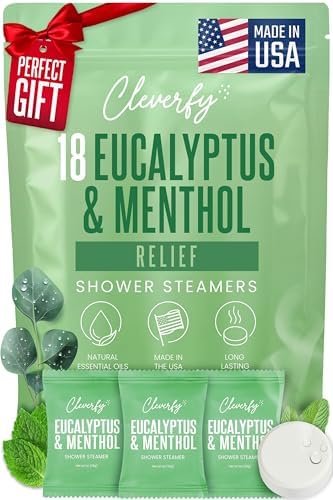 Cleverfy Eucalyptus Shower Steamers, Aromatherapy Gifts for Men, 18 Tablets by Cleverfy