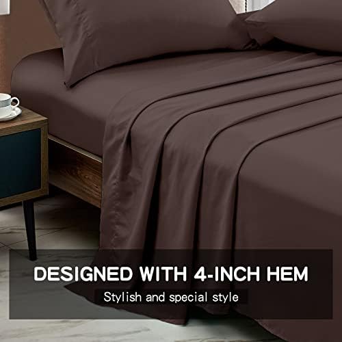 FreshCulture Twin XL Flat Sheet - Hotel Quality Twin XL Flat Sheet Only - Brushed Microfiber Top Sheet - Ultra Soft & Breathable - Wrinkle-Free - Easy Care - Single Flat Sheet (Twin XL, Brown) - Image 2