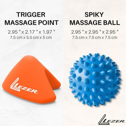 LEZER Spiky Massage Ball, Trigger Massage Point, Plantar Fasciitis, Deep Tissue Myofascial Release Tool, Foot Massager, Muscle Knot Relief, Physical Therapy, Set of 2 (Orange Trigger) - Image 2