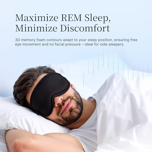 Nox Sleep 3D Sleep Mask for Men, 100% Blackout Eye Mask for Sleep, Ice Silk Adjustable Sleeping Mask for Side Sleepers, Soft Breathable Blindfold, Perfect Sleep Mask for Travel & Women (Black) - Image 5