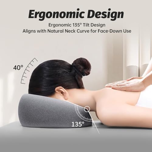 xiaomubiao Face Down Pillows for Massage Table, Massage Headrest for Bed, Face Pillow for Stomach Sleeping, BBL Pillow After Surgery Post Eye Surgery & Vitrectomy Recovery, Removable Cover Grey - Image 4