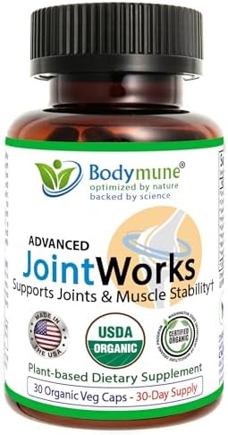Bodymune Advanced JointWorks Joint Relief | Joint & Muscle Support Supplement* | Promotes Mobility & Health* | 30-Day Supply | USDA Organic, Vegan, Non-GMO, USA Made by Bodymune