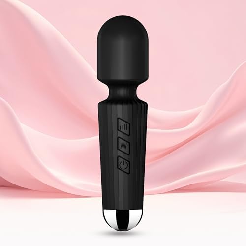 Personal Mini Quiet Massager 20 Vibration Wand Modes 8 Intensity, Portable Handheld Massage for Neck Shoulder Back, Deep Tissue Relief, Cordless & Travel-Friendly (Black) by jtffer