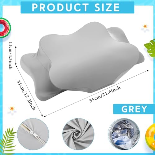 Hahafelt Cooling Cervical Neck Pillowcase,Gray,Standard Size - Image 2