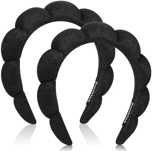 Ztomine Spa Headbands for Washing Face or Facial, Set of 2 Skincare, Terry Cloth Headband Combo Pack - Puffy Makeup Headbands for Face Washing, Mask, Skin Treatment by Ztomine