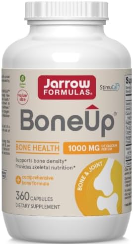 Jarrow Formulas BoneUp for Bone Density - Vitamin D3 and K2, Calcium Support, 360 Capsules, Promotes Skeletal Nutrition, Up to 60 Days Supply by JarrowFormulas
