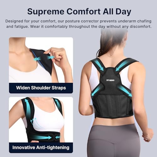 Fit Geno Posture Corrector for Women Lite, Upper Back Brace for Slouching - Image 4