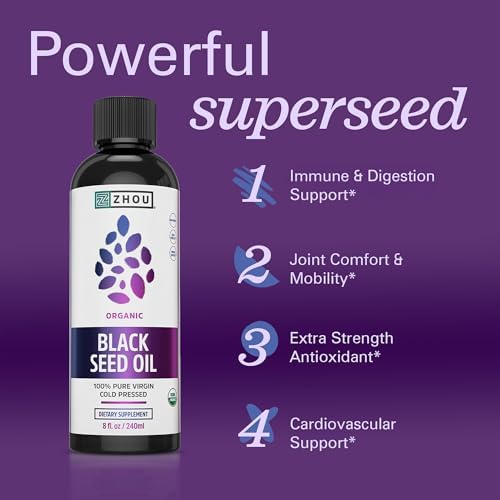 Zhou Black Seed Oil & Capsules - Hair & Skin - 8 fl oz Bottle & 60 Capsules - Image 3