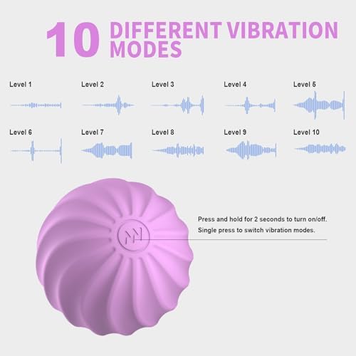 2.3" Mini Vibrating Massage Ball, 10-Speed Vibrating Foam Roller, Lacrosse Ball Massage Ball Therapy for Relieving Muscle Tension & Soreness, Vibrating Massage Roller for Plantar Fasciitis(Purple) - Image 3