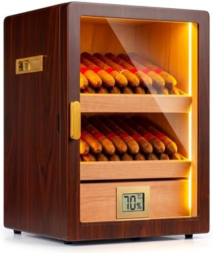 60-100 Count Cigar Humidor Cabinet with LED and Digital Hygrometer by Marvero