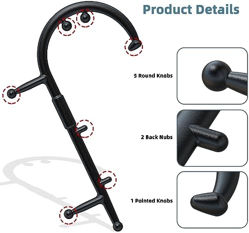 KEINE MARKE Back and Neck Massager Trigger Point Massage Tools Massage Cane for Pain Relief and Self Massage Hook Therapy Handheld Back Neck Shoulder Massager Gift for Women & Men Black - Image 5