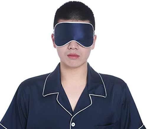 Mulberry Natural Silk Sleep Mask for Women & Men with Elastic Strap, Super Soft Sleeping Eye Mask, Size M, (Navy Blue) - Image 5