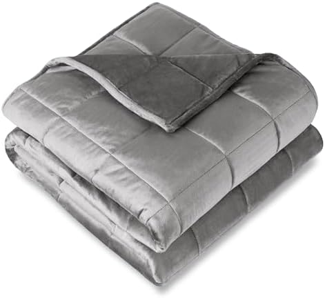 Bare Home Minky Fleece Weighted Blanket (Light Grey, 60"x80" 17lbs) by BareHome