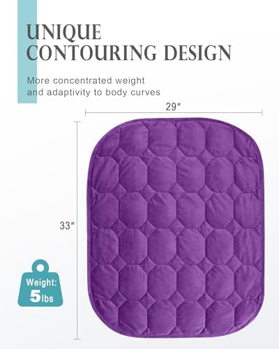 Cottonblue Small Weighted Lap Blanket 5lbs for Adults Teens 29"x33",Purple - Image 3