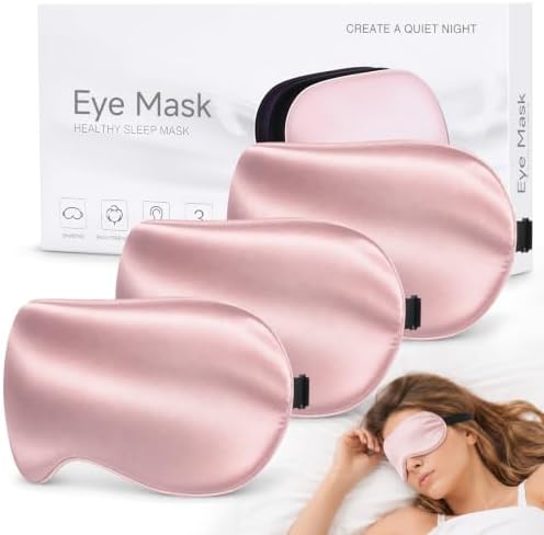 Silk Sleep Mask, Light Blocking Eye Mask for Sleeping with Adjustable Strap by HOME