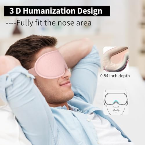 Easysleep Sleep Mask for Side Sleeper Women Men Eye Mask with 3D Contoured Cup Sleeping Mask for Light Blocking Soft Breathable Eye Cover Night Blindfold Mask with Adjustable Strap - Image 3