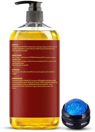 Majestic Pure Cellulite Massage Oil, Toning Body Blend, with Roller 8 Fl Oz - Image 7