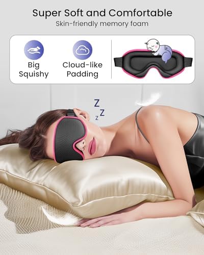 WAOAW Sleep Mask for Men Women: Blackout Eye Masks for Sleep - 3D Breathable Soft Comfortable Eye Mask for Travel - Adjustable Light Blocking Night Masks for Sleeping - Image 5