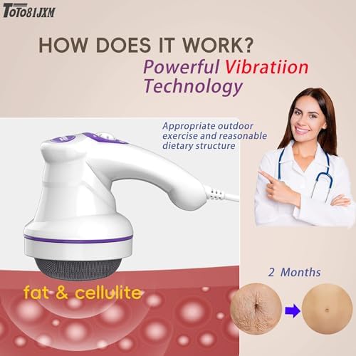 TOTO81JXM Electric Cellulite Massager – Body Sculpting Machine with 8 Massage Heads, Lymphatic Drainage & Skin Tightening for Belly Stomach Leg, Lipo Roller Massager After Surgery, Adjustable Speed. - Image 4