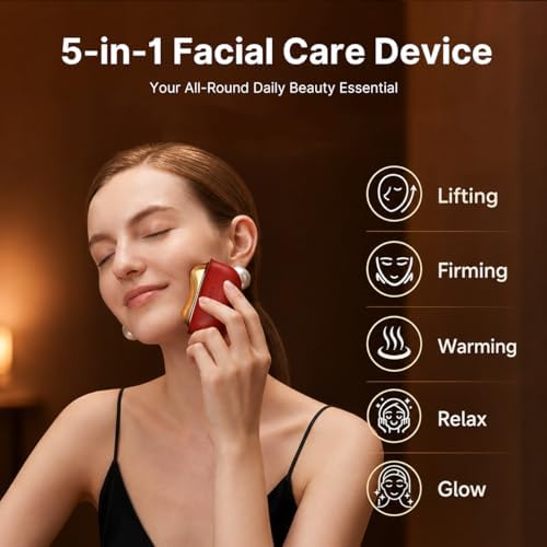 ZDEER GS5 Electric Heated Gua Sha Tool, Red Light Face Massager, Red - Image 6