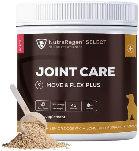 NutraRegen Select Forte Dog Joint Supplement for Senior Dogs – Glucosamine, Chondroitin, MSM, Collagen & Green-Lipped Mussel – Hip & Joint Mobility, Flexibility & Comfort – 45 Scoops by NutraRegen