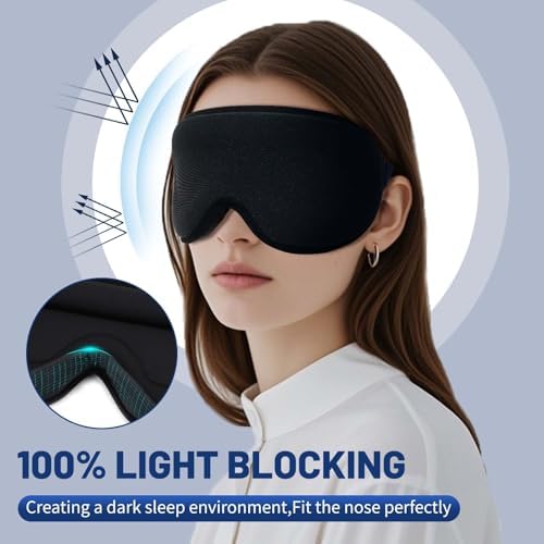 Eye Masks for Sleep, Sleep Masks, Sleep of 3D Light Blocking Blindfold, 3D Contoured Cup Sleeping Mask, Lash Extensions 3D Sleeping Mask, Travel Essentials for Flying, Eye Covers for Sleeping - Image 3