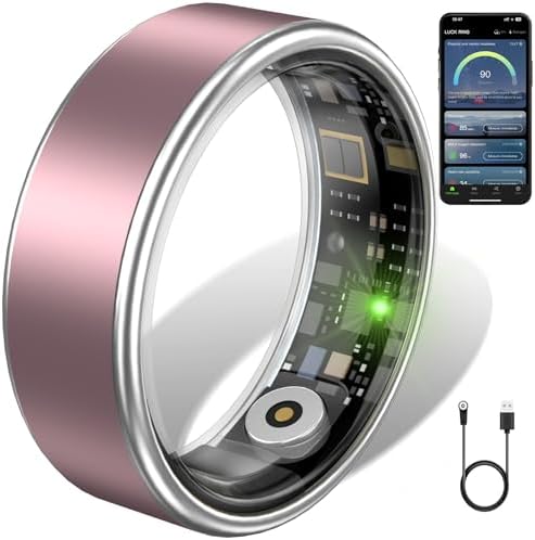 Smart Ring for Women & Men, IP68 Health Fitness Tracker (Pink, 6) by Unknown