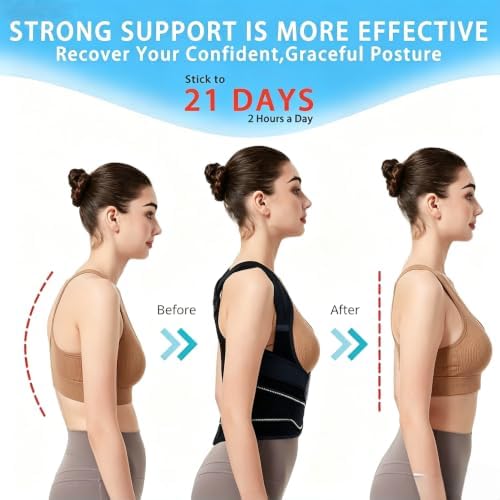 Back Posture Corrector Brace for Kyphosis and Scoliosis, L, Youth, Unisex, Black - Image 5