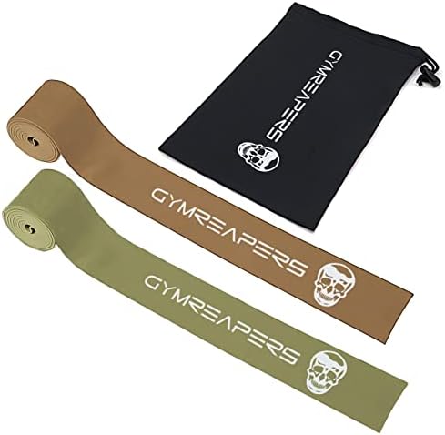 Floss Muscle Bands for Recovery & Flossing Sore Muscles and Increasing Mobility - Compression Stretch Band Pair with Carrying Case by Gymreapers