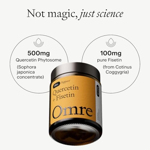 OMRE Quercetin and Fisetin Supplements - Third-Party Tested Senolytic Supplements for Aging Support - 500mg Quercetin Phytosome and 100mg Fisetin - Highly Bioavailable Forms - Image 4