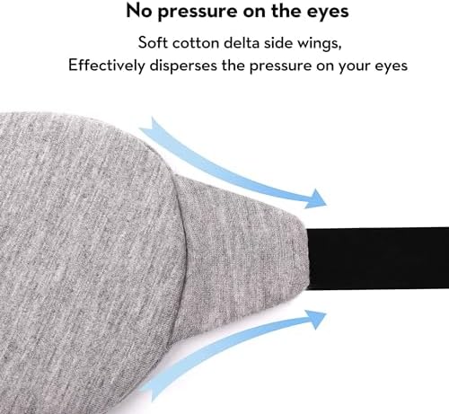 Sleep Mask-Eye Mask for Sleeping, Sleeping Mask Blocking Out Light Perfectly for Women and Men, Soft and Comfortable Blindfold for Travelling, with Pouch (Black+Gray) - Image 3