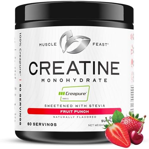 Muscle Feast Creapure Creatine Monohydrate Powder, Fruit Punch (300g) by MuscleFeast