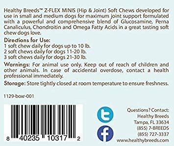 Healthy Breeds Boxer Z-Flex Minis Hip and Joint Support Soft Chews 60 Count - Image 3