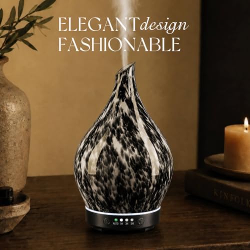 Porseme Essential Oil Diffuser 280ml Handmade Glass Diffuser 7H Runtime - Image 2
