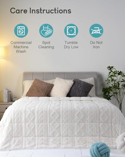Cottonblue Weighted Blanket for Adults King Queen Size 20 lbs 80x87 in Soft - Image 6