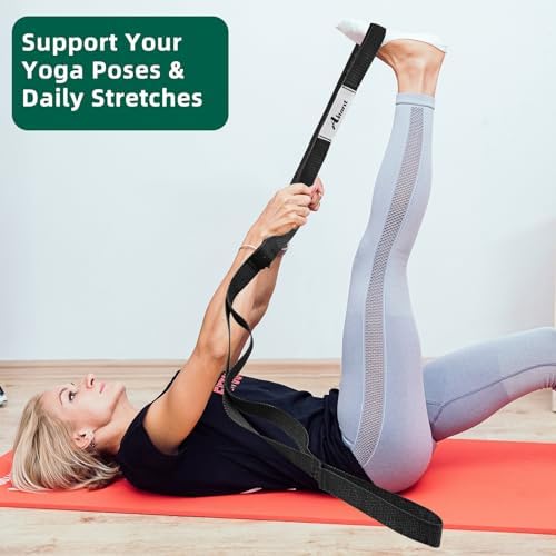 Abiarst Stretching Strap Yoga Straps for Physical Therapy, 10 Loops Non-Elastic Stretch Band for Pilates, Flexibility, Exercise and Gymnastics - Image 6