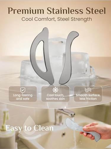 Rena Chris Muscle Scraper Tool Set - Stainless Steel Gua Sha for Physical Therapy & Deep Tissue Massage, Body Gua Sha Tools with Travel Pouch (2-Piece Kit) - Image 5