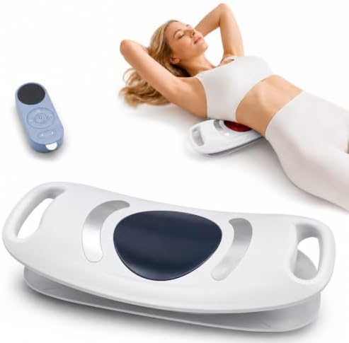 brenzo Lower Back Massager with Heat, Electric Lumbar Stretching Device with Airbag Compression, 15 Intensity Levels, 3 Heat Settings, Portable Back Relaxation for Home Office Use-White by Unknown