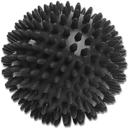 LEZER Spiky Massage Ball, Trigger Massage Point, Plantar Fasciitis, Deep Tissue Myofascial Release Tool, Foot Massager, Muscle Knot Relief, Physical Therapy, 3.5 in（Black） by LEZER