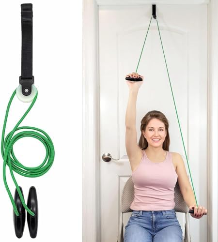 AARAM Pulley with Rope and Door Strap, Easy to Use Exercise Equipment for Frozen Shoulder and Hand/Arm Exercise Material Nylon Plastic, Smooth Action Pulley - Image 2