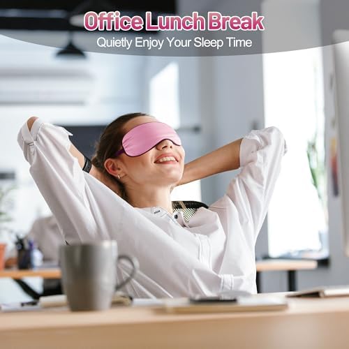 Silk Sleep Mask, Blackout Eye Mask for Sleeping with Adjustable Strap - Image 6