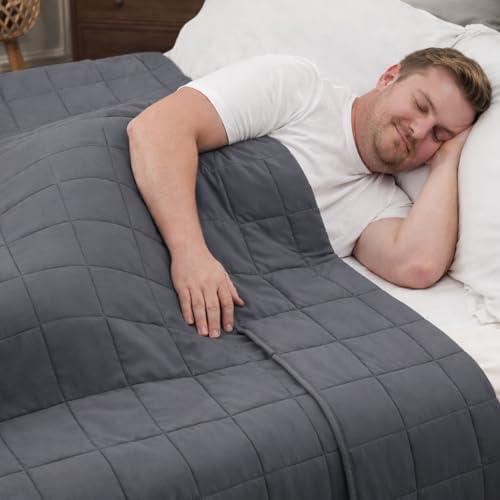 Weighted Blanket for Adults 25lbs, 80"x87", King Size Cooling Heavy Throw Blanket for 220-280lbs, Microfiber Soft Thick Big Blankets Weighted Comforter Breathable Gift for Sleeping, Grey by BETU